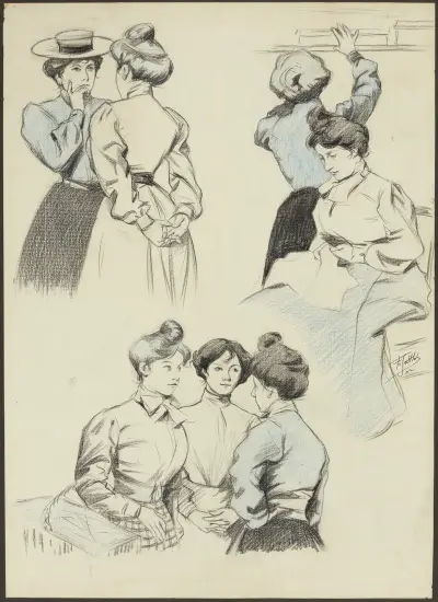 Femmes bavardant av Fernand Louis Gottlob