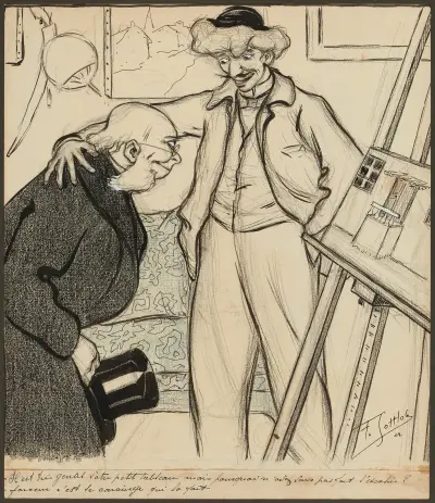 Il est très gentil votre petit tableau mais pourquoi n’avez vous pas fait l’escalier – farceur c’est le concierge q av Fernand Louis Gottlob