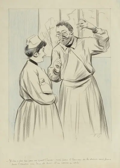 De utklädda på sjukhuset av Fernand Louis Gottlob