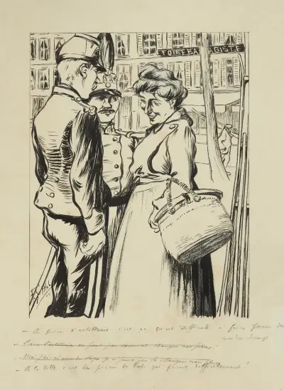 Les pièces d’artillerie c’est ça qu’est difficile à faire passer dans les champs – a la ville c’est les pièces du Pape av Fernand Louis Gottlob