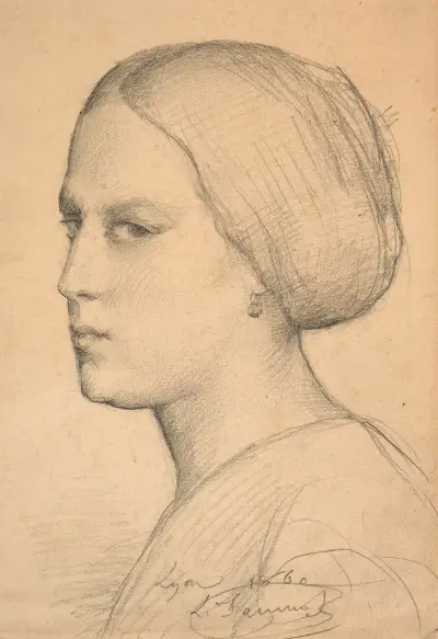 Bildnis einer Frau mit Haarknoten von Louis Janmot