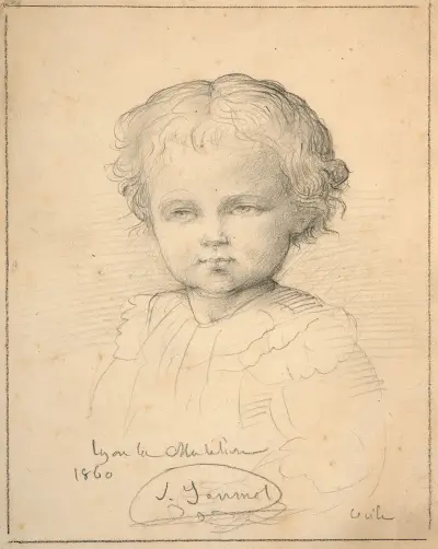 Portrait of Cécile, daughter of the artist, at 3 years old av Louis Janmot