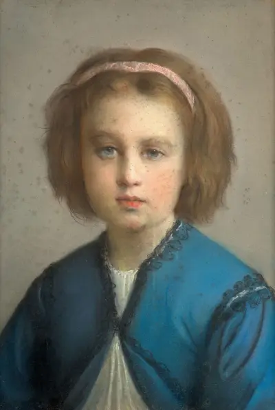 Porträtt av Cécile, konstnärens dotter, vid 6 års ålder av Louis Janmot