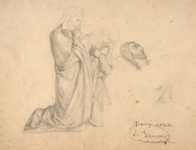 Studie für „La Mise au tombeau“ (Grablegung) von Louis Janmot