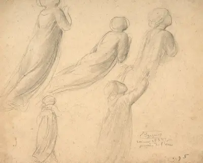 Study for ‘Souvenir du ciel’ av Louis Janmot