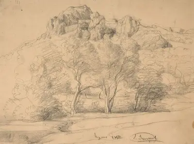 Landschaftsstudie, Hyères von Louis Janmot