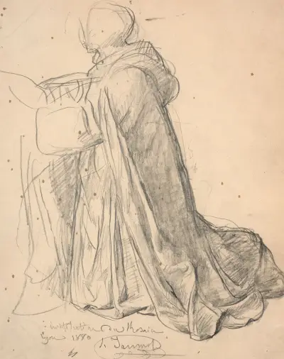Study of Saint Dominic for ‘Le Rosaire’, 1880 – nr 2 av Louis Janmot