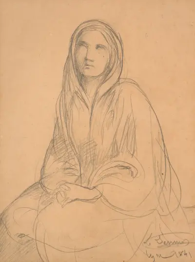 Studie eines Heiligen von Louis Janmot