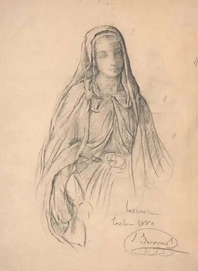 Studie einer Jungfrau für ‚Le Rosaire‘, 1880 – Nr. 2 von Louis Janmot