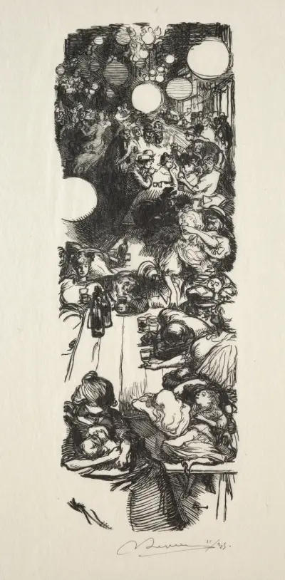 14 Juillet, Rue de Belleville, minuit, Auguste Louis Lepère