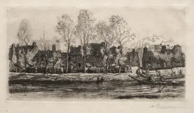 Amiens, stranden av Somme av Auguste Louis Lepère
