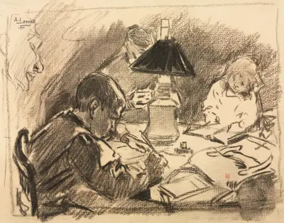 Runt lampan av Auguste Louis Lepère
