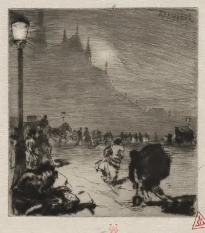 An der Ecke des Pont-aux-Doubles von Auguste Louis Lepère