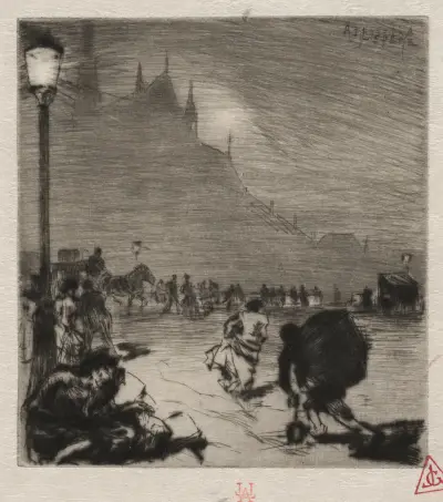 Vid hörnet av Pont-aux-Doubles av Auguste Louis Lepère