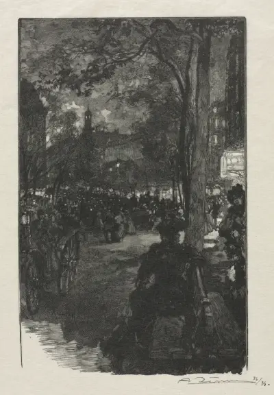 Boulevard Montmartre, Abend von Auguste Louis Lepère