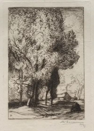 Bourrine dans les Peupliers av Auguste Louis Lepère