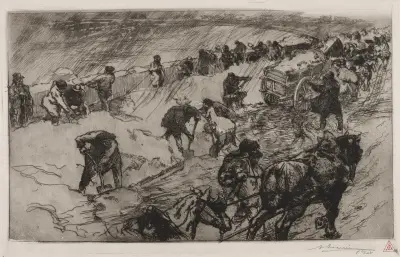 Schneegefecht, Quai aux Fleurs von Auguste Louis Lepère