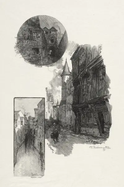 Cour de L’Albane; Rue Saint Romain; L’aubette Rue Armand – Carrel av Auguste Louis Lepère