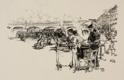 Debarcadère des bateaux-omnibus av Auguste Louis Lepère