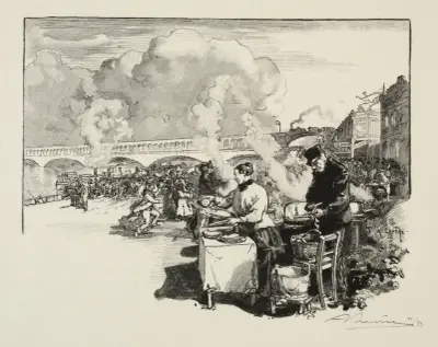 Ångbåtsbryggan av Auguste Louis Lepère