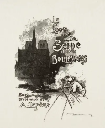 Frontespis; Längs Seine och boulevarderna av Auguste Louis Lepère