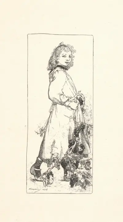 Flicka med vinranka av Auguste Louis Lepère