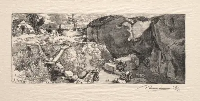 La Carrière de grès av Auguste Louis Lepère
