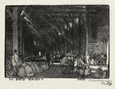 La Halle aux Blès av Auguste Louis Lepère