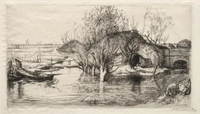 Den översvämmade gården av Auguste Louis Lepère