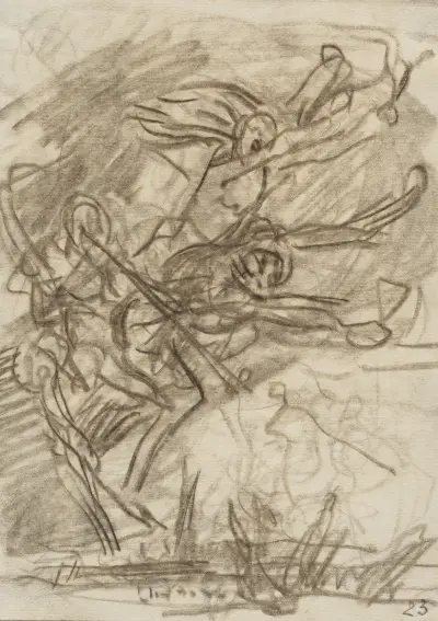 Der Tod und die Leidenschaften stürzen auf die Erde, 1914 – Nr. 1 von Auguste Louis Lepère