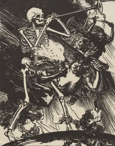 Der Tod und die Leidenschaften stürzen auf die Erde, 1914 – Nr. 2 von Auguste Louis Lepère