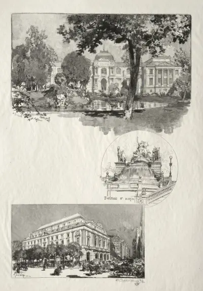 Museet; Fontaine Ste-Marie; Konstteatern av Auguste Louis Lepère