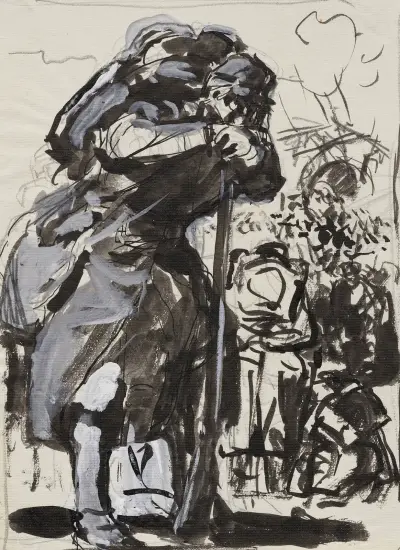La Retraite après Charleroi… av Auguste Louis Lepère