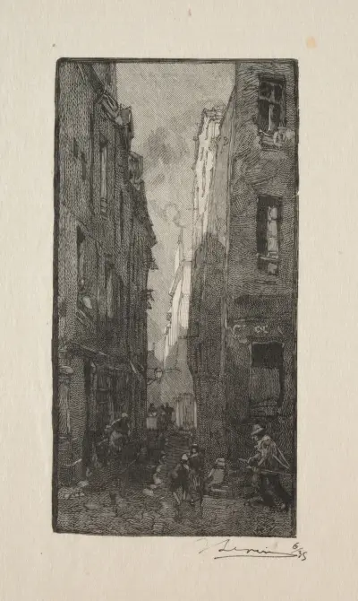 La Rue des Cordiers av Auguste Louis Lepère