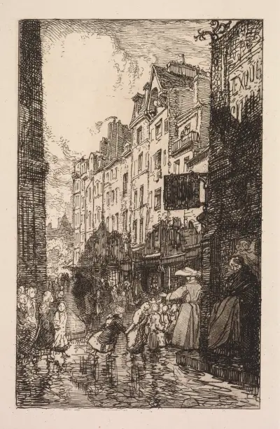 La Rue des Prêtres Saint-Séverin, Auguste Louis Lepère