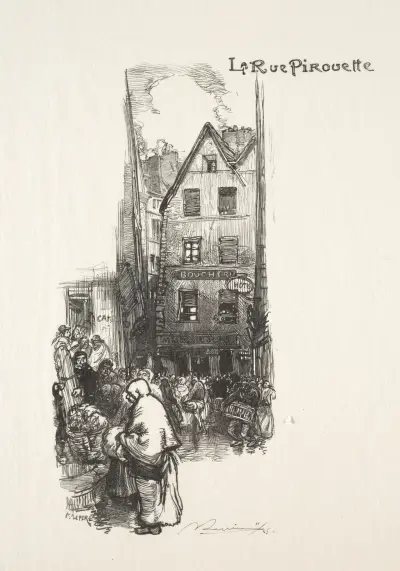 La Rue Pirouette av Auguste Louis Lepère
