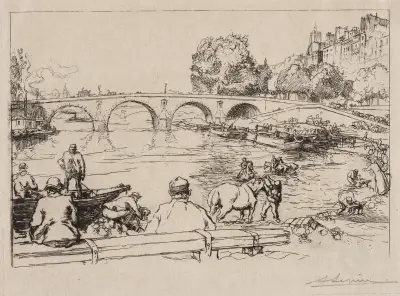 L’Abreuvoir at Pont Marie av Auguste Louis Lepère