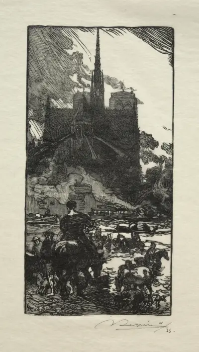 Vattningsstället vid Point St. Louis av Auguste Louis Lepère