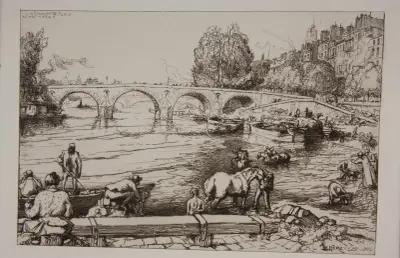 L’Abreuvoir au Pont Marie, Auguste Louis Lepère