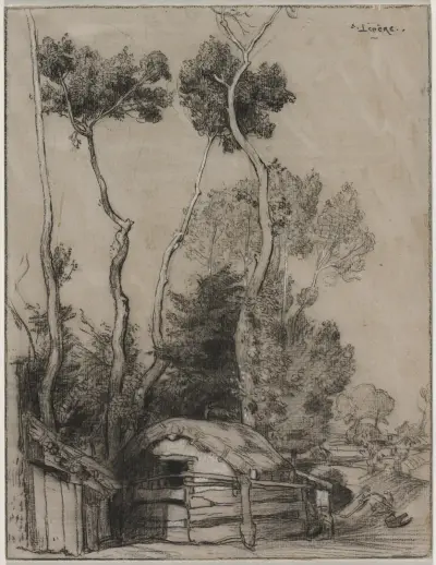 Landscape with Cottages, Auguste Louis Lepère