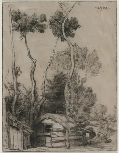 Landscape with Cottages av Auguste Louis Lepère