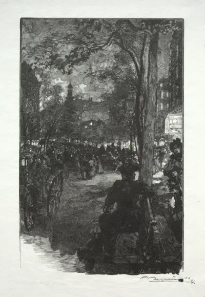 Boulevard Montmartre på kvällen av Auguste Louis Lepère