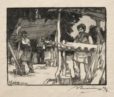 Tillverkaren av spjälor av Auguste Louis Lepère