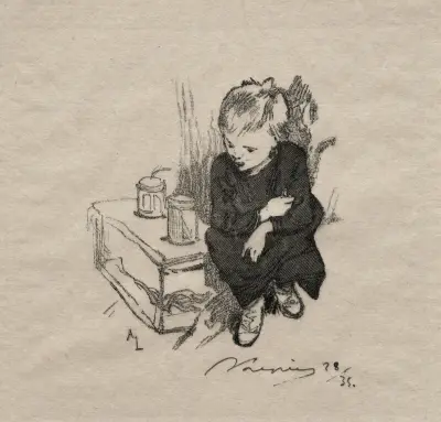 Le gamin a l’orset av Auguste Louis Lepère