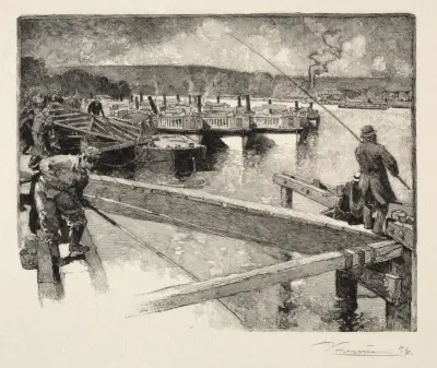 Der Bootsschuppen der Omnibusse von Auguste Louis Lepère