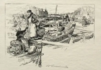 Äppelmarknaden, nr 1 av Auguste Louis Lepère