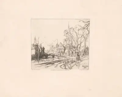 Le pont du Beguinage à Bruges, Auguste Louis Lepère