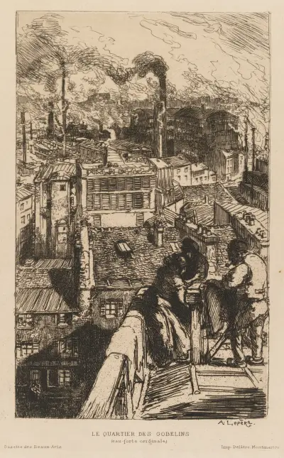 Le Quartier des Gobelins av Auguste Louis Lepère