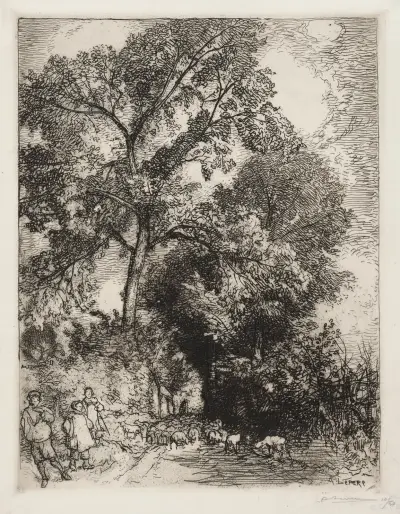 Die Rückkehr der Herde, Crèvecoeur von Auguste Louis Lepère