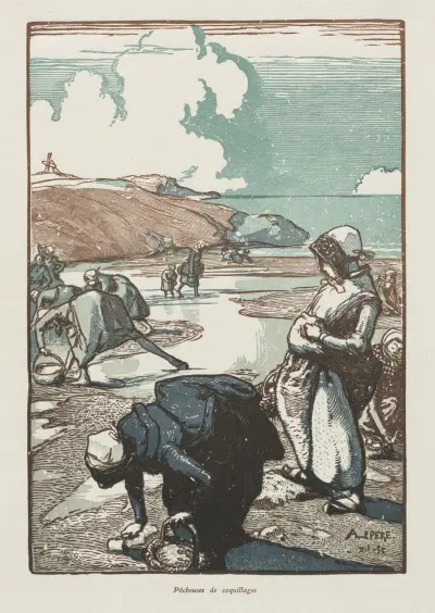 Pinnplockerskorna i Saint-Jean-de-Mont av Auguste Louis Lepère